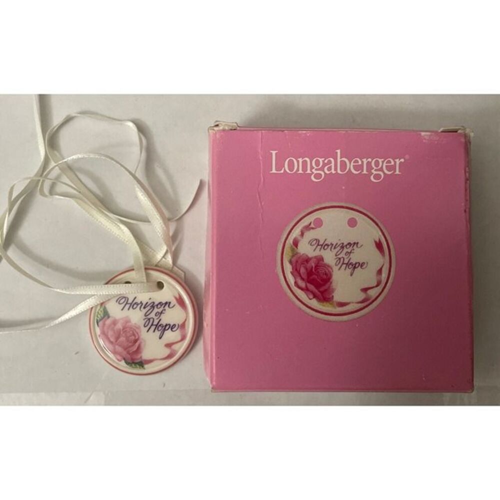 Longaberger Tie On Trim Your Basket Horizon of Hope Accessory Flower Ribbon Pink